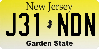 NJ license plate J31NDN