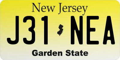 NJ license plate J31NEA