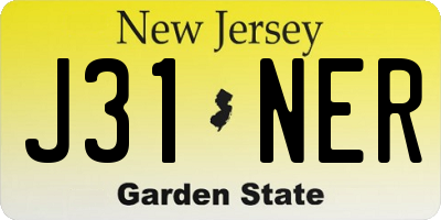 NJ license plate J31NER