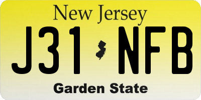 NJ license plate J31NFB