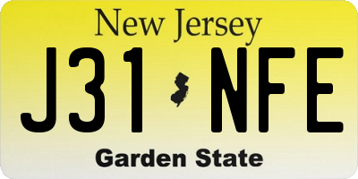 NJ license plate J31NFE