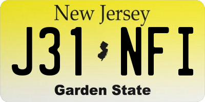NJ license plate J31NFI