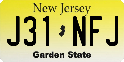 NJ license plate J31NFJ