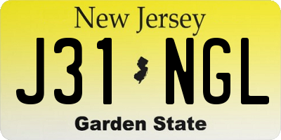 NJ license plate J31NGL