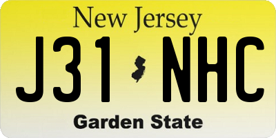 NJ license plate J31NHC