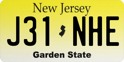 NJ license plate J31NHE
