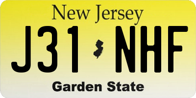 NJ license plate J31NHF