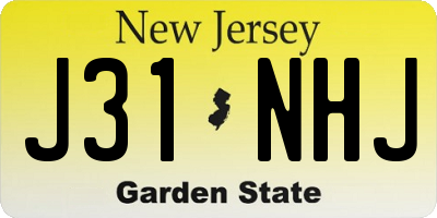 NJ license plate J31NHJ