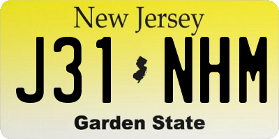 NJ license plate J31NHM