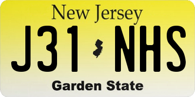 NJ license plate J31NHS