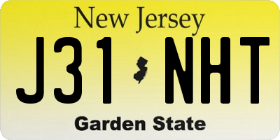 NJ license plate J31NHT