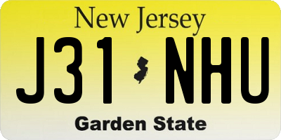 NJ license plate J31NHU