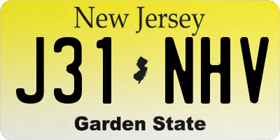 NJ license plate J31NHV