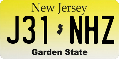 NJ license plate J31NHZ