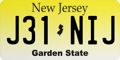 NJ license plate J31NIJ