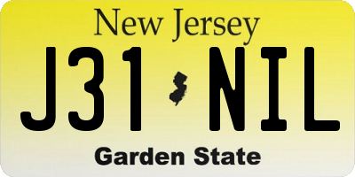 NJ license plate J31NIL