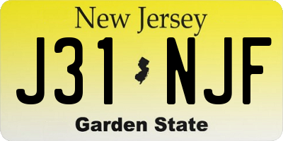 NJ license plate J31NJF