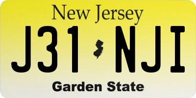 NJ license plate J31NJI