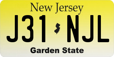 NJ license plate J31NJL