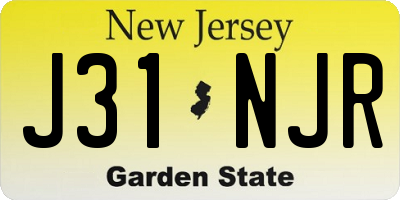 NJ license plate J31NJR