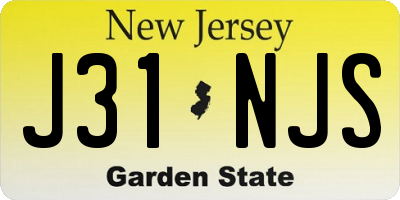 NJ license plate J31NJS
