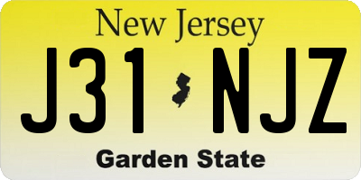 NJ license plate J31NJZ