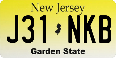NJ license plate J31NKB