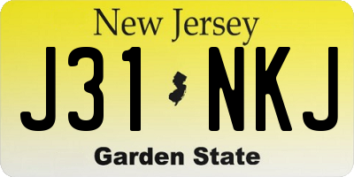 NJ license plate J31NKJ