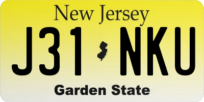 NJ license plate J31NKU