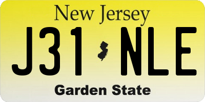 NJ license plate J31NLE