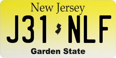 NJ license plate J31NLF