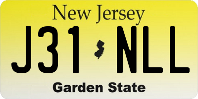 NJ license plate J31NLL