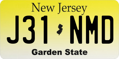 NJ license plate J31NMD
