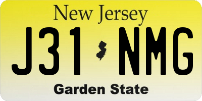 NJ license plate J31NMG