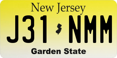 NJ license plate J31NMM