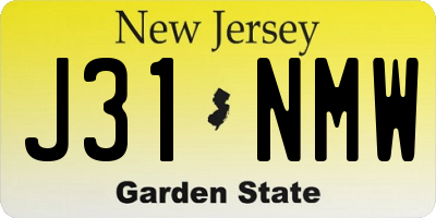 NJ license plate J31NMW