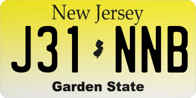 NJ license plate J31NNB