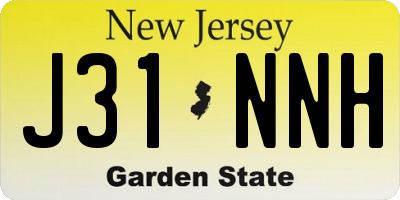 NJ license plate J31NNH
