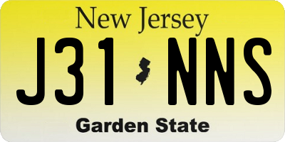 NJ license plate J31NNS