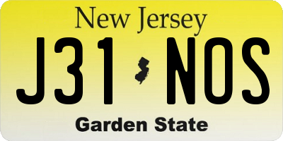 NJ license plate J31NOS