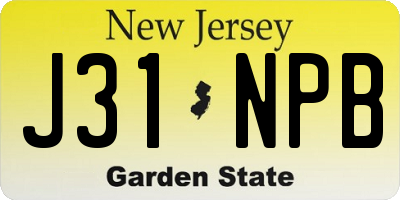 NJ license plate J31NPB