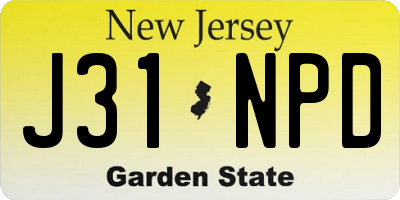 NJ license plate J31NPD