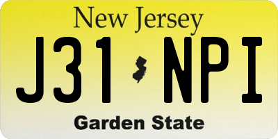 NJ license plate J31NPI