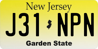 NJ license plate J31NPN
