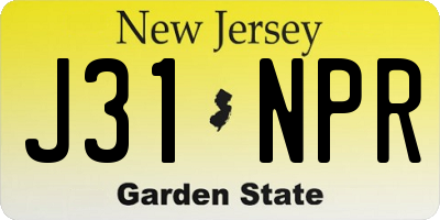 NJ license plate J31NPR
