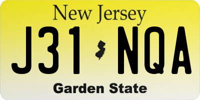 NJ license plate J31NQA