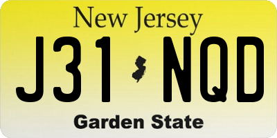 NJ license plate J31NQD