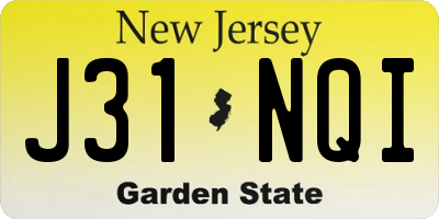 NJ license plate J31NQI