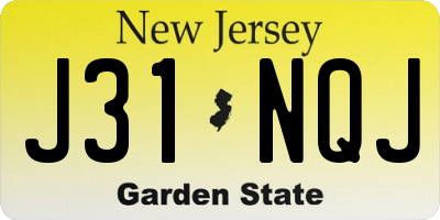NJ license plate J31NQJ