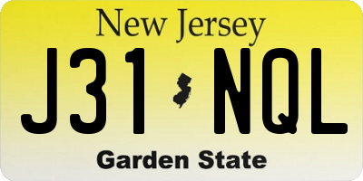 NJ license plate J31NQL